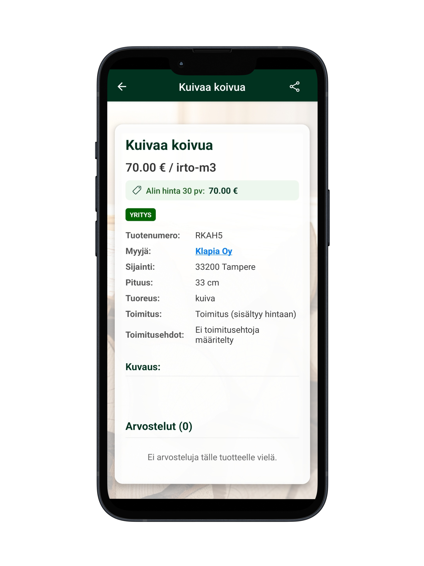 Mockup-kuva tuotteen jakamisesta sosiaaliseen mediaan